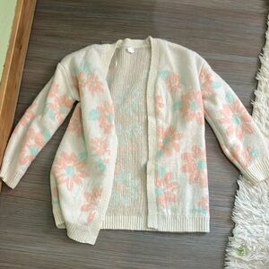Floral Patterned Cream Sweater